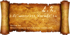 Löwentritt Karméla névjegykártya